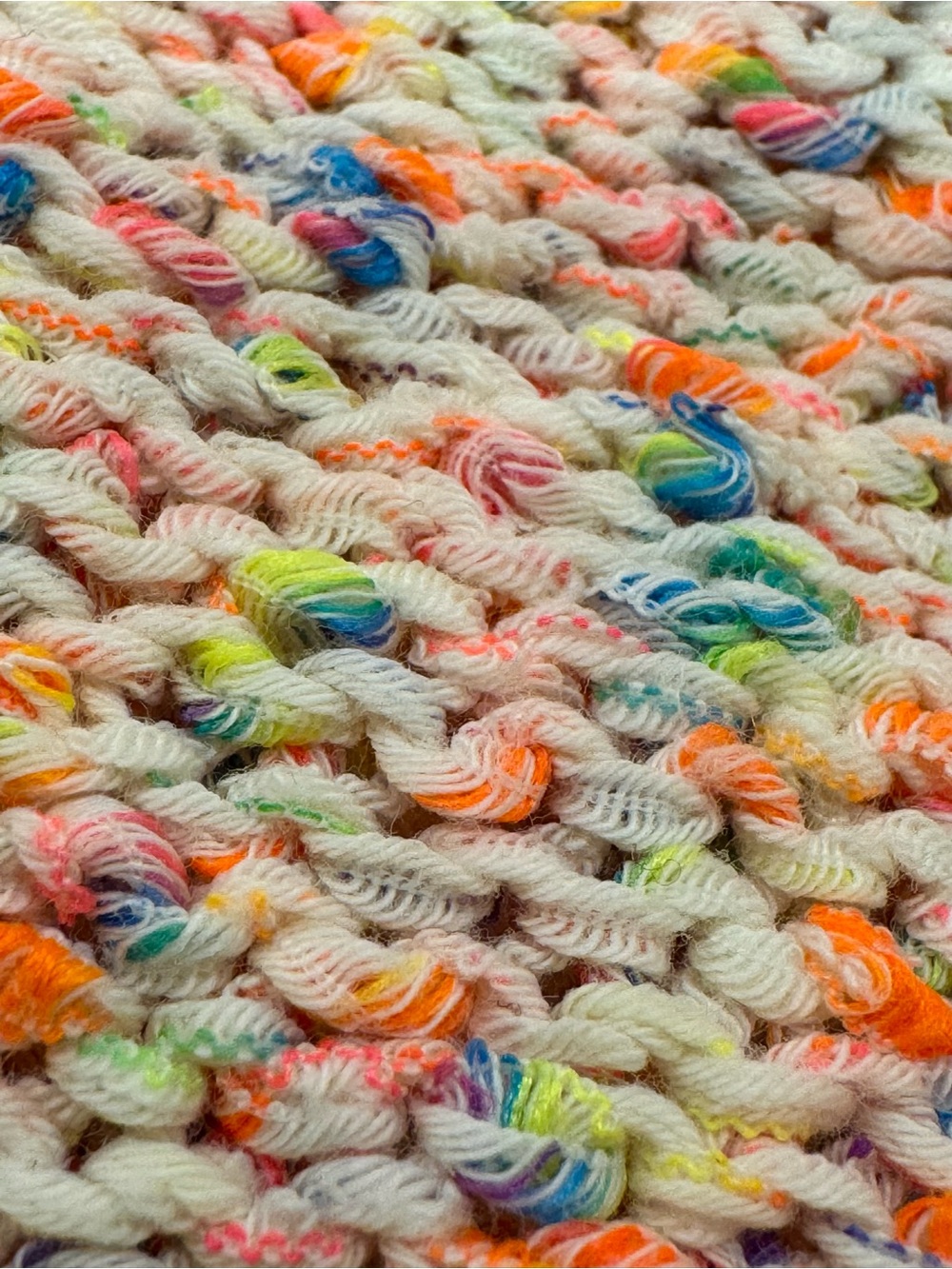 🍨🩷🧡 Lou & Grey Neon Confetti Knit Sweater Rainbow 🌈 Speckled Cotton Blend - Sz S - Picture 3 of 7